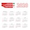 Calendar 2020 in Arabic language with public holidays the country of Oman in year 2020