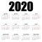 Calendar 2020 in French language. Tear-off calendar. Personal organizer. White background. Vector illustration