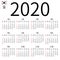 Calendar 2020, Korean, Sunday