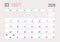 Calendar 2020 russian planner corporate template design March month