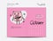 Calendar 2020 template with Cute Pig vector illustration, October, Chinese desk calendar 2020, Lettering calendar, hand drawn pigs