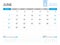 Calendar 2020 template, JUNE 2020 year, desk calendar 2020 layout, corporate design planner template. blue color