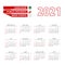 Calendar 2021 in Arabic language with public holidays the country of Oman in year 2021
