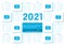 Calendar 2021 Blue Vector Flat Design Template