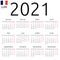 Calendar 2021, French, Monday