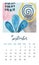 Calendar 2021 September. Abstract modern design. Editable template. Wall calendar planner template.Vector illustration