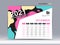 Calendar 2021 template, December Page design, Desk calendar vector for calendar 2021 template, Week starts on Monday, Fluid vector