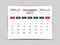 Calendar 2021 template. December Page vector for calendar 2021 template. Table, Wall, Desk calendar design. Week starts on Monday