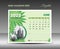 Calendar 2022 design, June Month template, Desk Calendar 2022 Template Green flowers nature concept, planner, Wall calendar