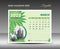 Calendar 2022 design, March Month template, Desk Calendar 2022 Template Green flowers nature concept, planner, Wall calendar