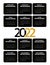 Calendar 2022 is fashionable and modern. On a black and gray background with gold lines. A set of desktop calendars for