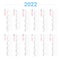 Calendar 2022 Planner Simple vertical Style.
