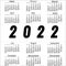 calendar for 2022, start of week on Sunday