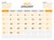 Calendar 2023 template-January 2023 year, monthly planner, Desk Calendar 2023 template, Wall calendar design, Week Start On Sunday