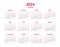 Calendar 2024 - 12 months yearly vector calendar in year 2024 - calendar template - planner calendar