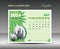 Calendar 2024 design- July 2024 template, Desk Calendar 2024 template Green flowers nature concept, planner, Wall calendar