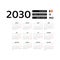 Calendar 2030 Dutch language with Belgium public holidays.