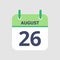 Calendar 26th of August