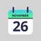Calendar 26th of November