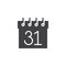 Calendar 31 of december icon vector