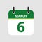 Calendar 6th of March