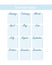 Calendar with birthdays and other events in a minimalist form. Universal blue stylish calendar of important dates
