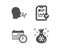 Calendar, Breathing exercise and Report checklist icons. Santa sack sign. Time, Breath, Sales growth file. Vector