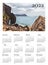 Calendar card for 2022. Beautiful seaside landscape.