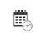 Calendar and clock icon isolated.Schedule, appointment, organizer, timesheet, time management, important date. Date and