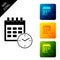 Calendar and clock icon isolated. Schedule, appointment, organizer, timesheet, time management, important date. Date and