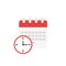 Calendar and clock icon. Schedule in flat style