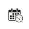 Calendar clock reminder icon. Vector isolated flat style symbol