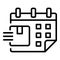 Calendar date home delivery icon, outline style