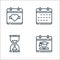 Calendar and date line icons. linear set. quality vector line set such as graduation, hourglass, calendar