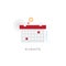 Calendar date organizer office reminder events concept flat style isolated