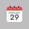 Calendar day 29 February, leap or intercalary year