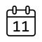 Calendar day eleven date icon