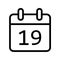 Calendar day nineteen date icon