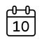 Calendar day ten date icon
