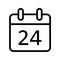 Calendar day twenty four date icon