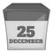 Calendar december twenty five icon