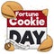 Calendar and Delicious Cookies for Fortune Cookie Day, Vector Illustration