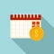 Calendar estimator icon, flat style