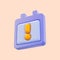 Calendar exclamation icon 3d render concept for Attention or reminder notification