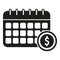 Calendar finance planning icon simple vector. Increase economy