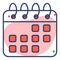 calendar Finance Related Vector Line Icon. Editable Stroke Pixel Perfect