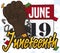 Calendar and Fist Breaking Chains Reminding at you Juneteenth Date, Vector Illustration