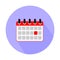 Calendar flat icon. European version. Spiral wall calendar.