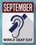 Calendar in Flat Style with Deafness Symbol for Deaf Day, Vector Illustration