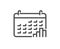 Calendar graph line icon. Column chart sign. Vector